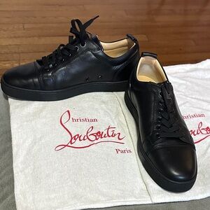 Christian Louboutin Black Sneakers with Signature Red Sole